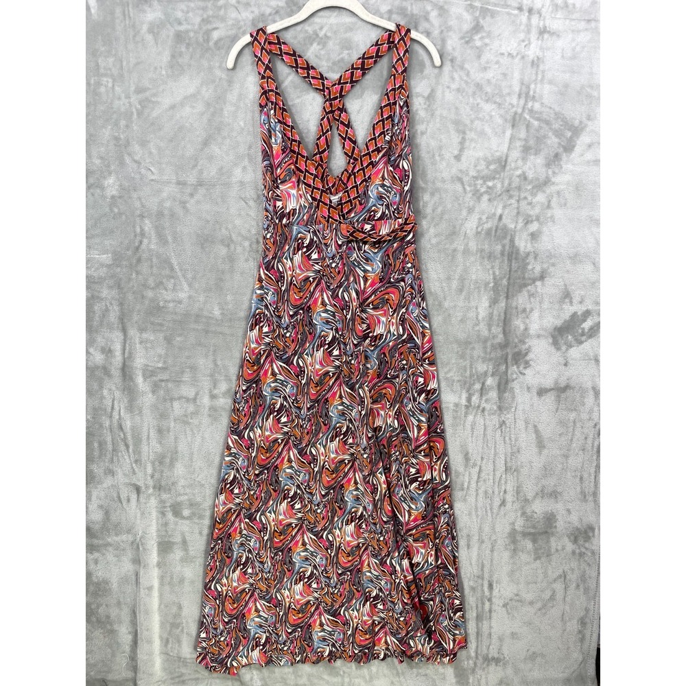 DVF Diane von Furstenberg 100% Silk Samson Wrap Maxi Dress Size 2 Abstract Print